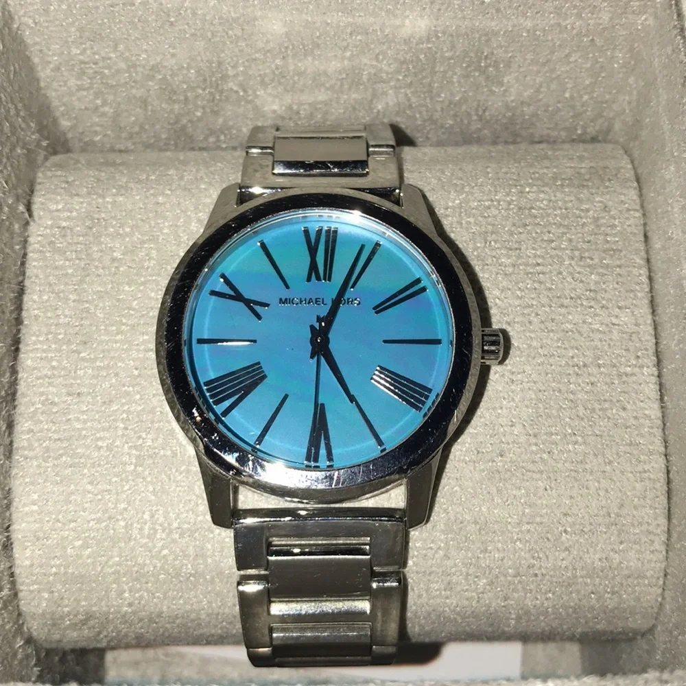 Michael Kors (MK-3519) Turquoise 38mm Women’s Watch - Smoke & Pet Free - Picture 1 of 9